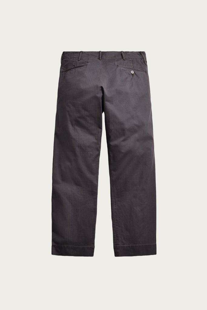 RRL - Flat Front Cotton Herringbone Field Chino Pant - Washed Black - Canoe Club