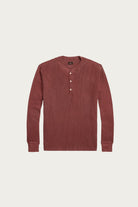 RRL - Garment-Dyed Waffle-Knit Henley Shirt - Wine - Canoe Club