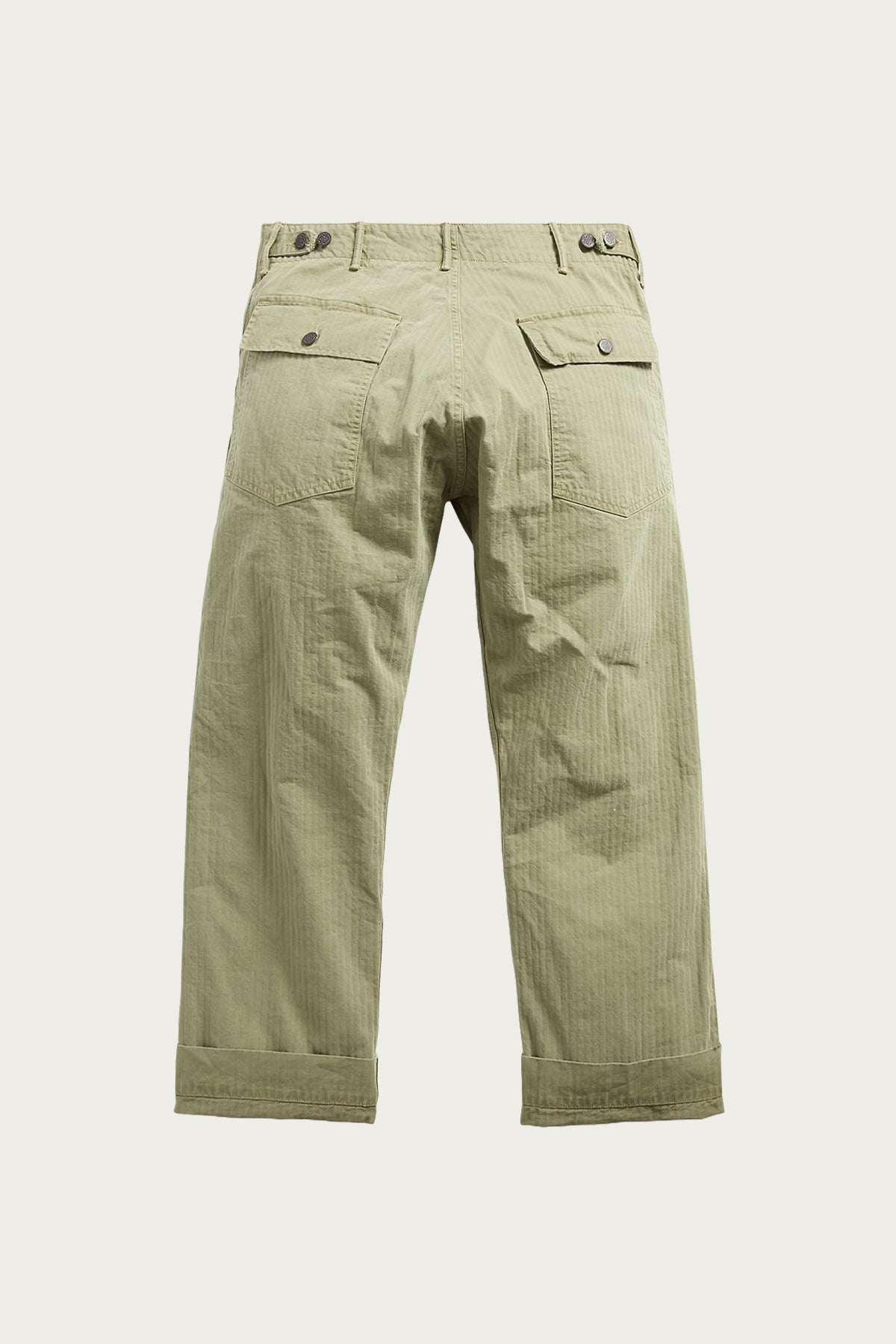 RRL - Flat Front Cotton Herringbone Army Utility Pant - Brewster Green - Canoe Club