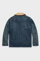 RRL - Shearling Lined Denim Trucker Jacket - Blue - Canoe Club
