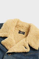 RRL - Shearling Lined Denim Trucker Jacket - Blue - Canoe Club