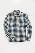 RRL - Indigo Checked Linen-Cotton Workshirt - Indigo/Cream - Canoe Club