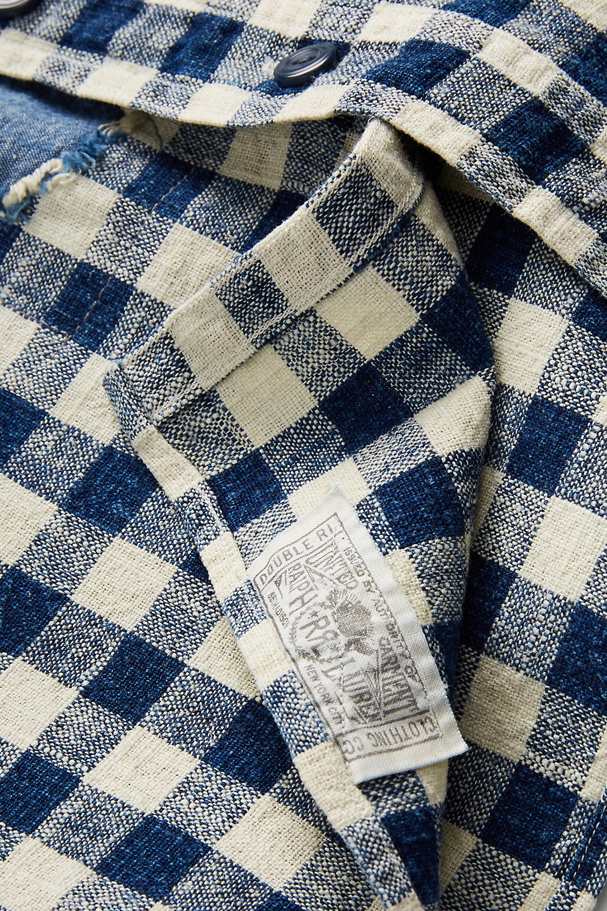 RRL - Indigo Checked Linen-Cotton Workshirt - Indigo/Cream - Canoe Club