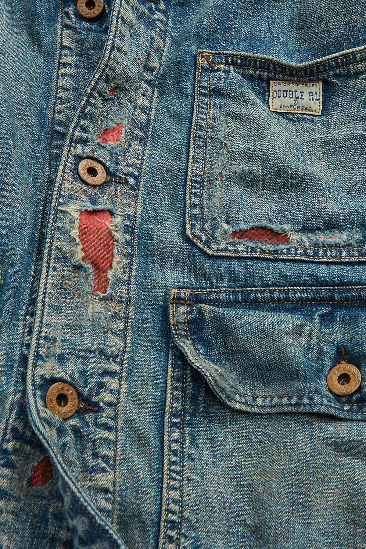RRL - Indigo Cotton-Linen Denim Work Jacket - Repaired Campton Wash - Canoe Club