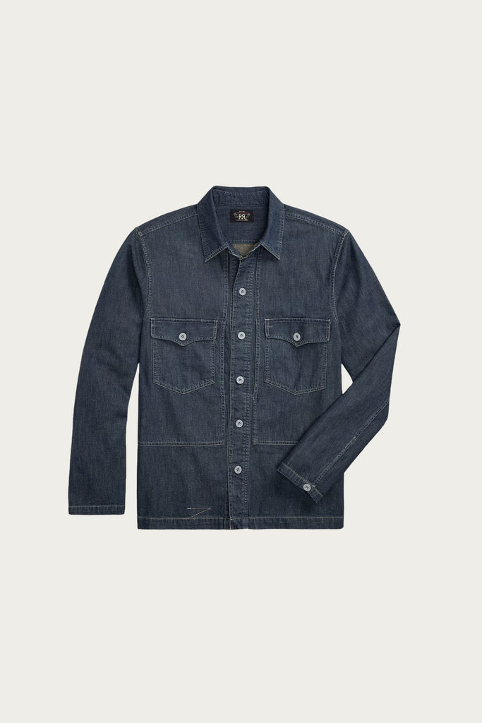 RRL - Indigo Denim Overshirt - Dark Wash - Canoe Club