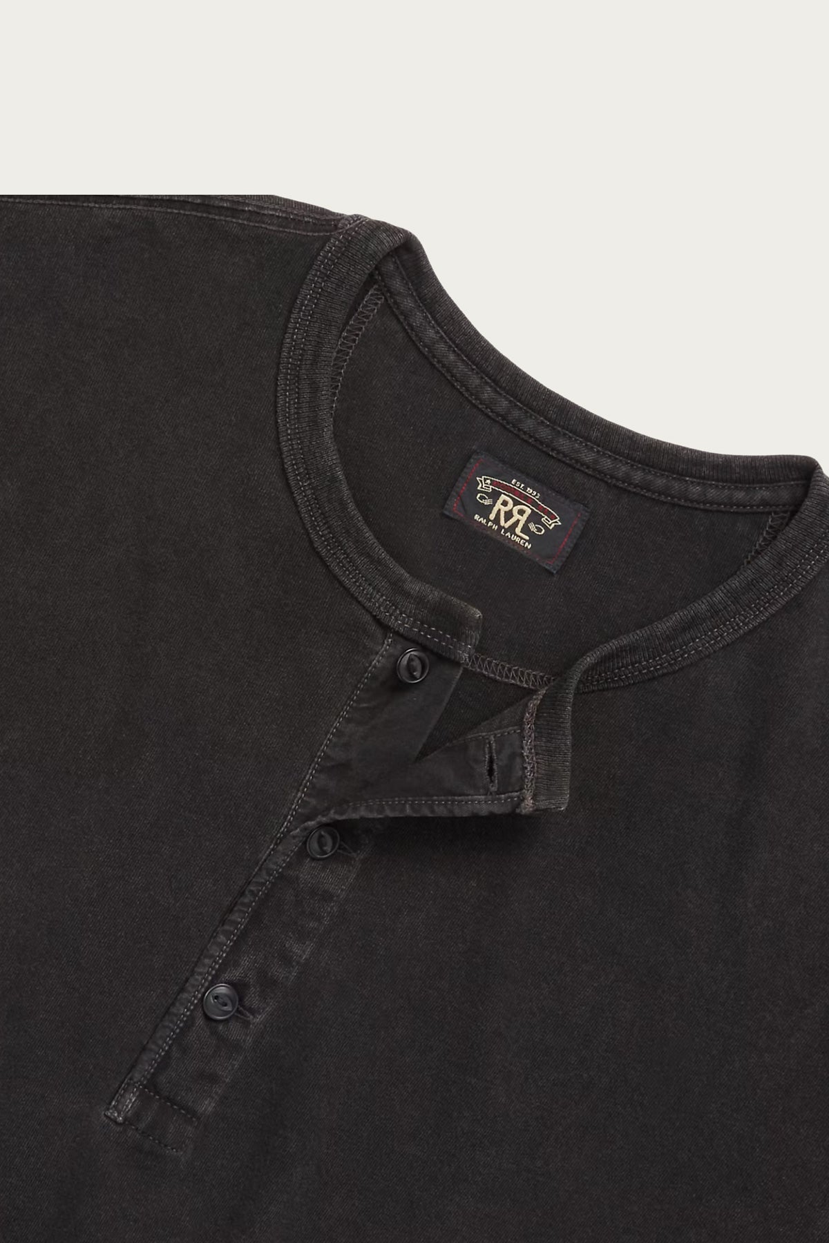 RRL - Indigo Jersey Henley Shirt - Sulfur Black - Canoe Club