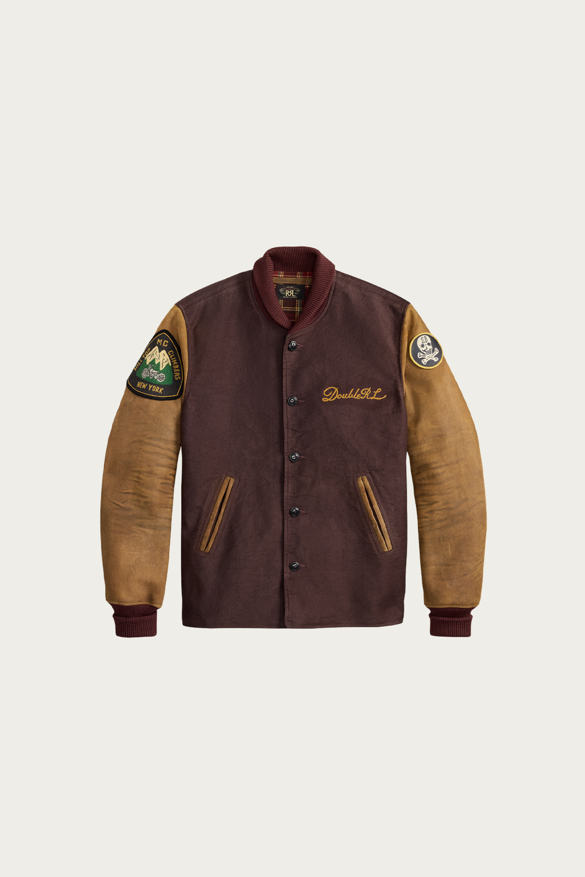 RRL - Leather-Sleeve Baseball Jacket - Vintage Burgundy - Canoe Club