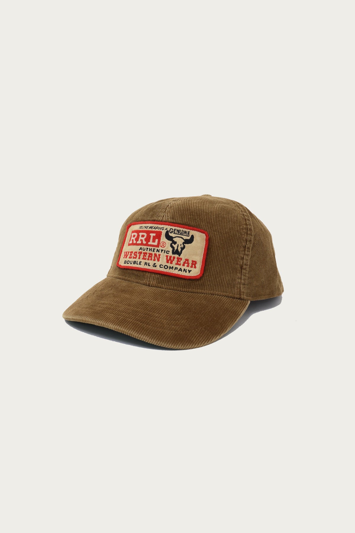 RRL Logo-Patch Corduroy Trucker Cap | Faded Tan | Canoe Club