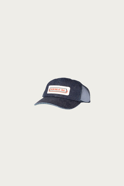 RRL Logo-Patch Twill Trucker Cap | Indigo Blue | Canoe Club