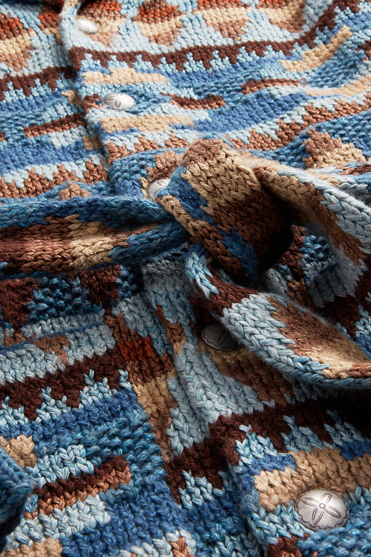 RRL - Cotton/Linen/Silk Cardigan - Blue/Multi - Canoe Club