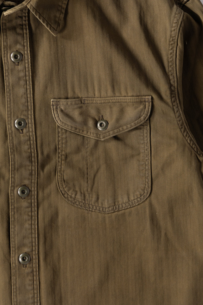 RRL - Long-Sleeve Cotton Preston Workshirt - Dark Olive - Canoe Club