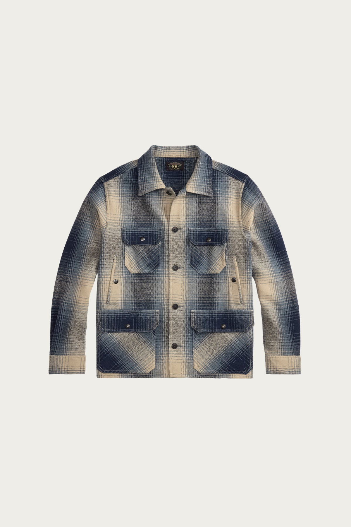 RRL - Plaid Wool Twill Overshirt - Blue/Cream - Canoe Club