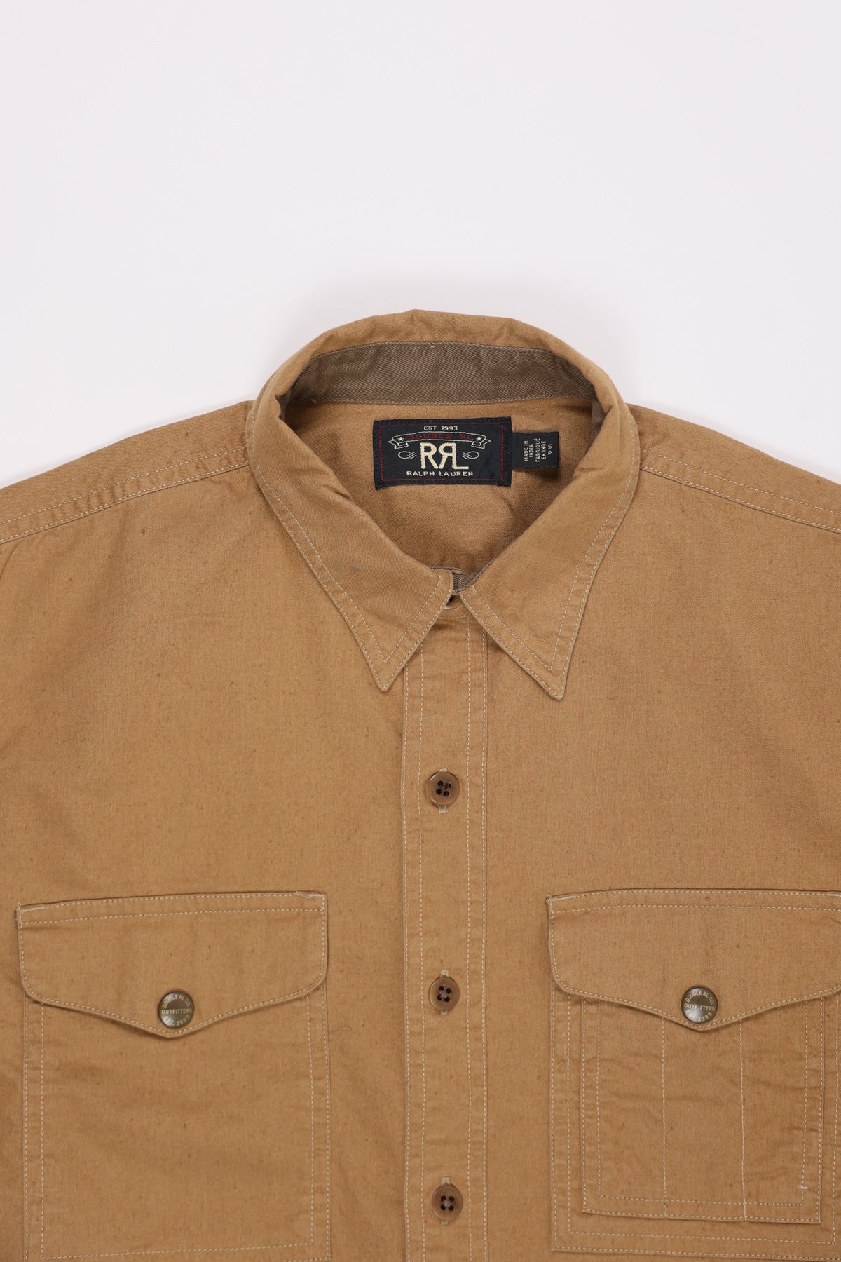RRL - Longsleeve Cotton Canvas Seattle Workshirt - Tan - Canoe Club