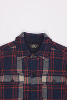 RRL - Longsleeve Wool/Cotton Blend Matlock Sweater Workshirt - Red/Blue Multi - Canoe Club