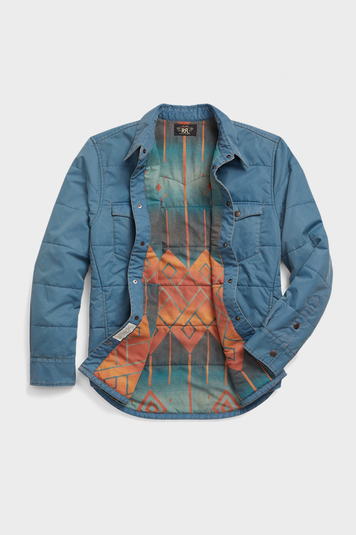 RRL - Nylon Western Overshirt - Faded Blue - Canoe Club