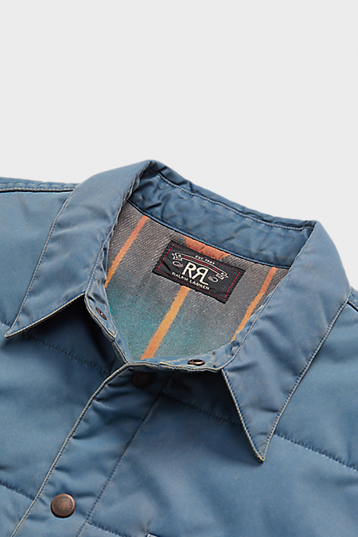 RRL - Nylon Western Overshirt - Faded Blue - Canoe Club