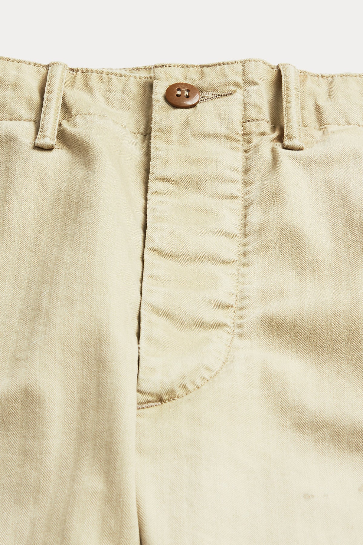 RRL - Officer Distressed Herringbone Pant - Vintage Khaki - Canoe Club