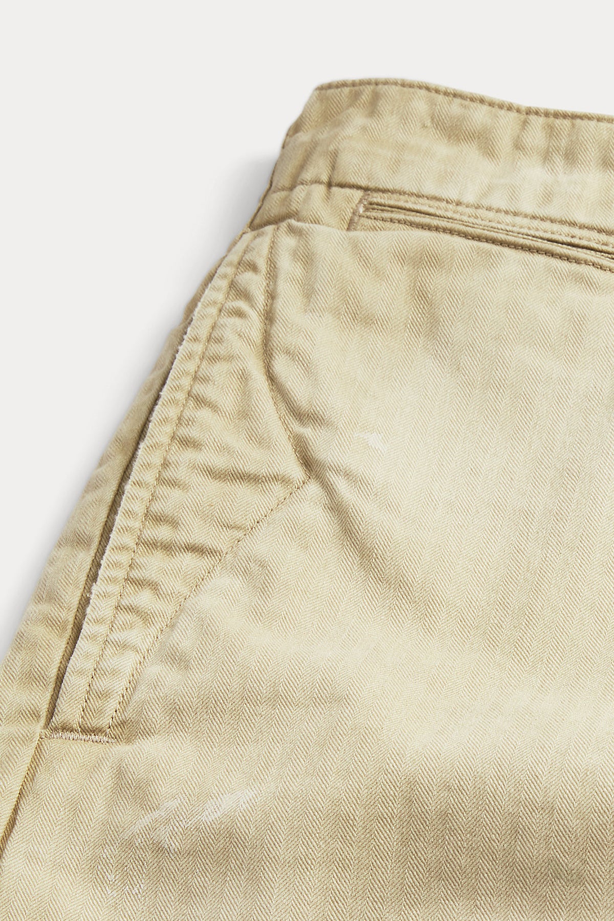 RRL - Officer Distressed Herringbone Pant - Vintage Khaki - Canoe Club