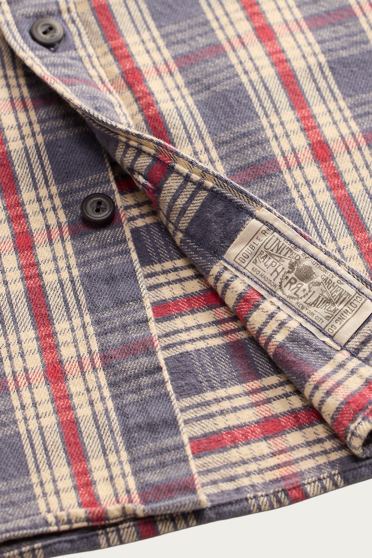 RRL - Plaid Twill Workshirt - Blue/Cream/Red - Canoe Club