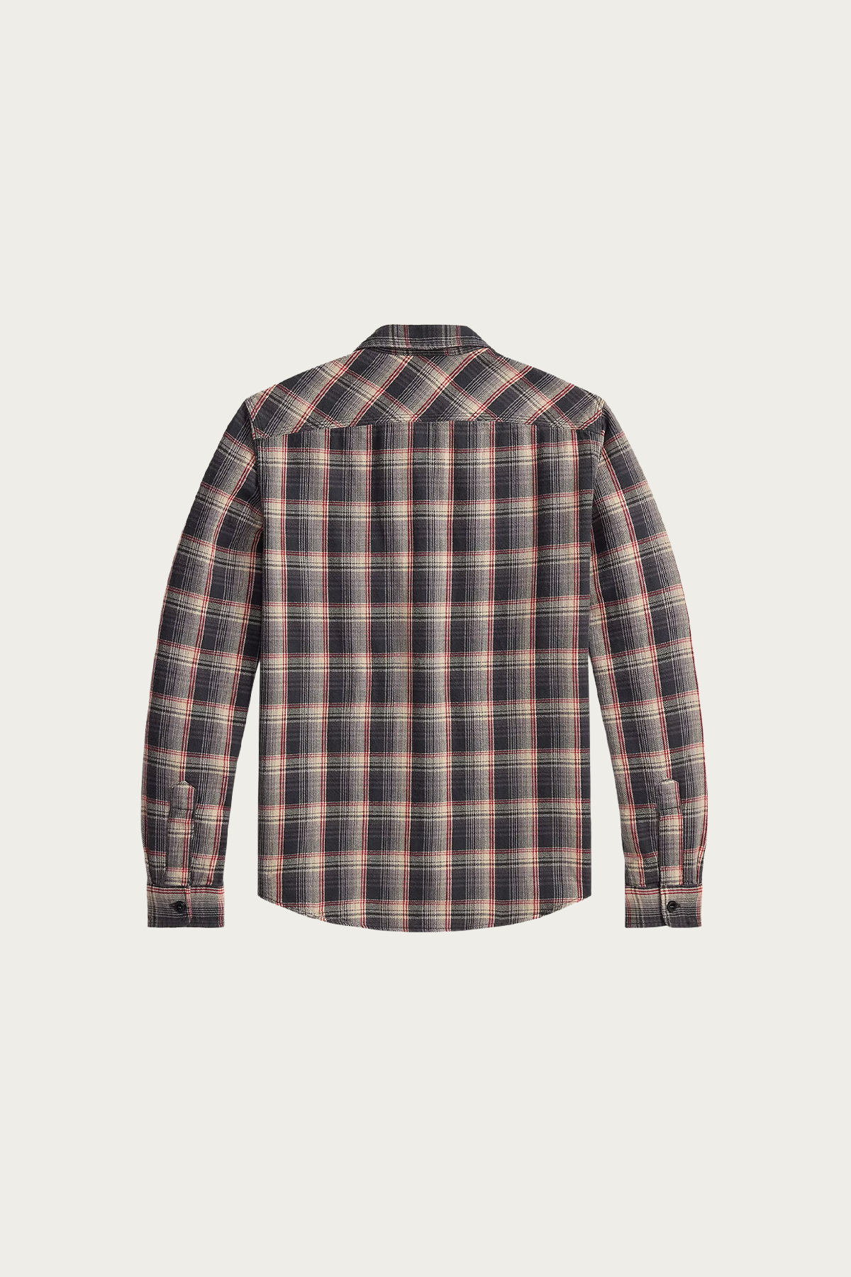 RRL - Plaid Twill Workshirt - Grey/Red - Canoe Club