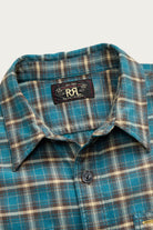 RRL - Plaid Twill Workshirt - Teal/Multi - Canoe Club