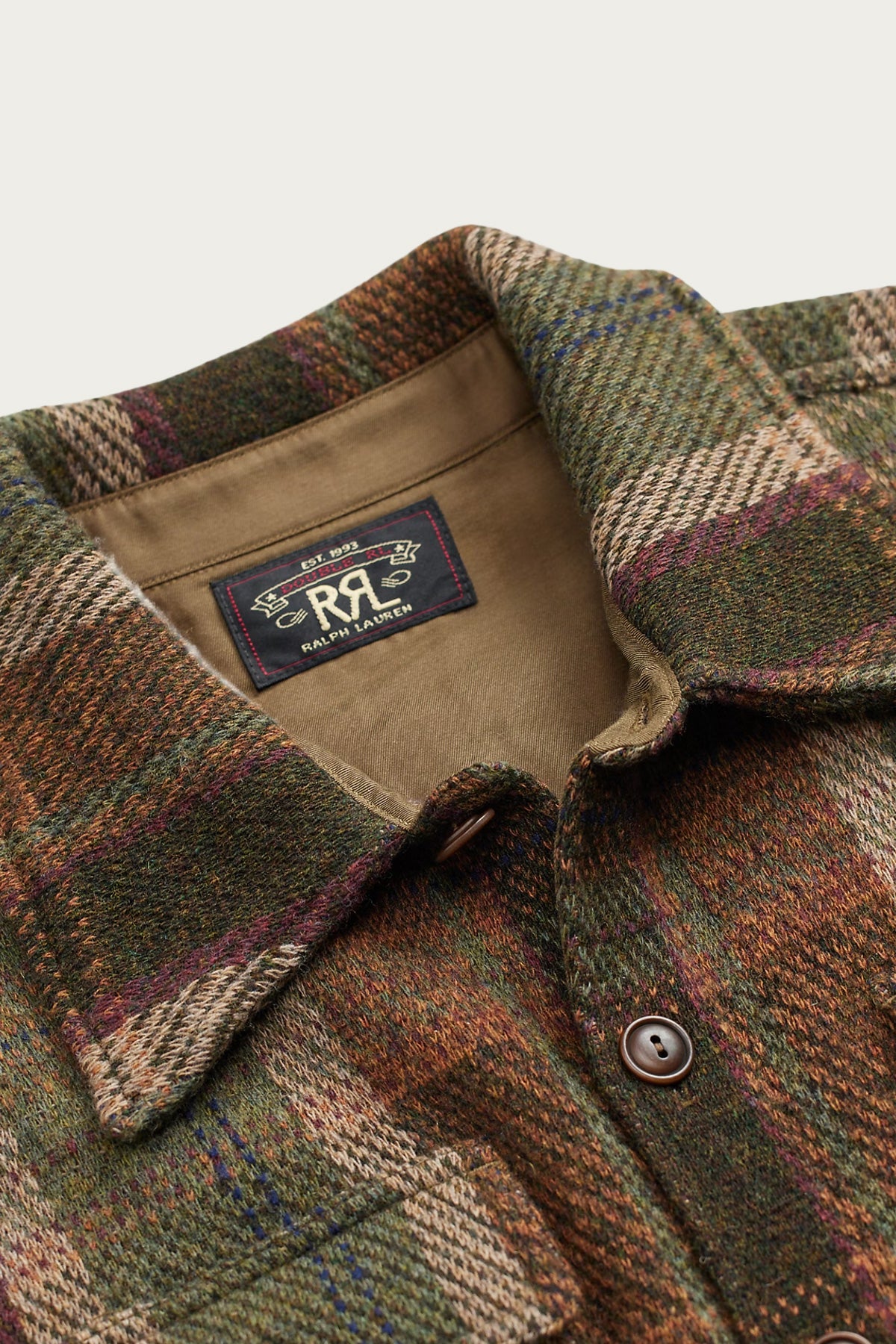 RRL - Plaid Wool-Cashmere Workshirt Sweater - Olive Multi - Canoe Club