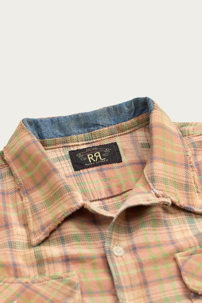 RRL - Repaired Plaid Twill Camp Shirt - Orange/Multi - Canoe Club