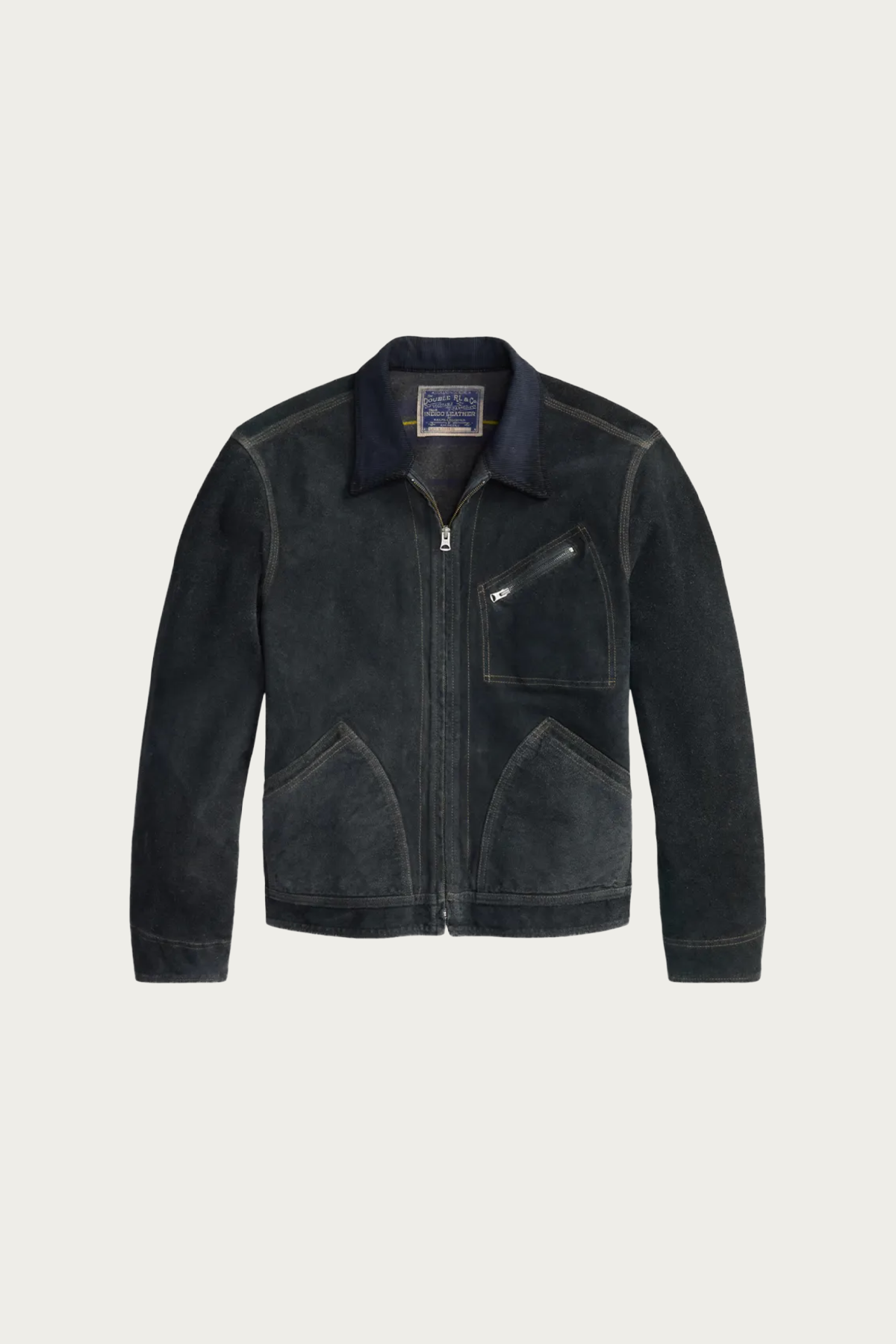 RRL - Roughout Suede Zip Jacket - Indigo Blue - Canoe Club