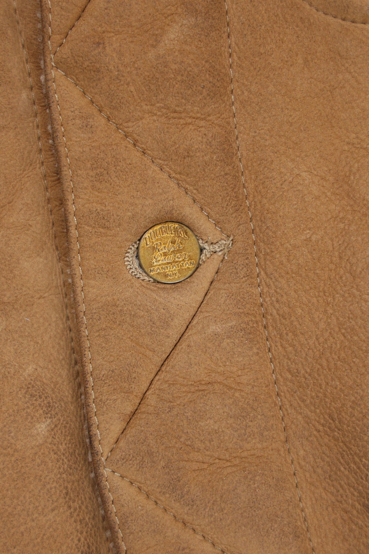 RRL - Shearling Lined Suede Trucker Jacket - Khaki - Canoe Club