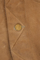 RRL - Shearling Lined Suede Trucker Jacket - Khaki - Canoe Club