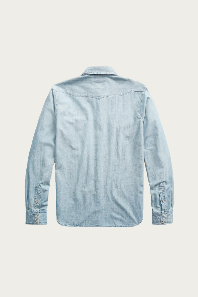 RRL - Slim Fit Chambray Western Shirt - Davey Wash - Canoe Club