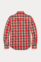 RRL - Slim Fit Plaid Twill Western Shirt - Red/Grey - Canoe Club