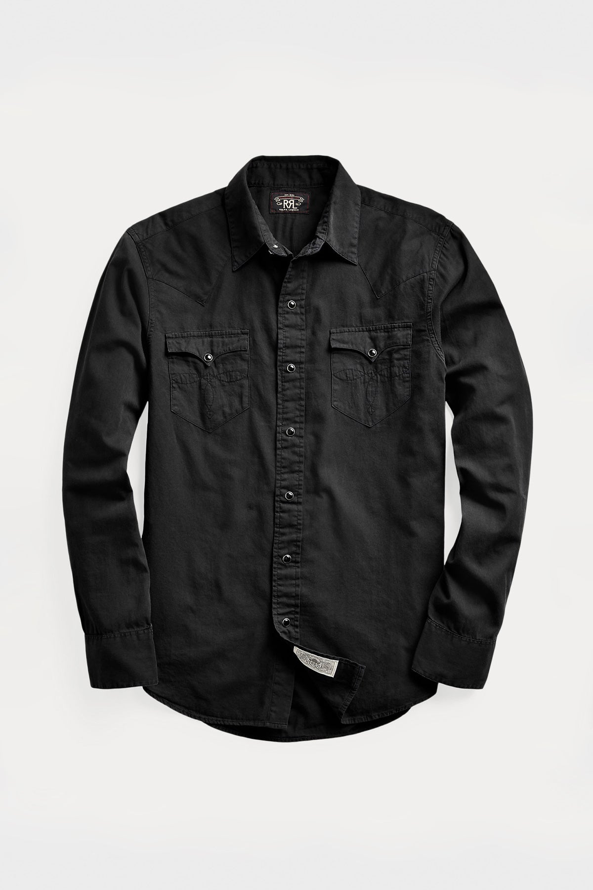 RRL - Slim Fit Twill Western Shirt - Polo Black - Canoe Club