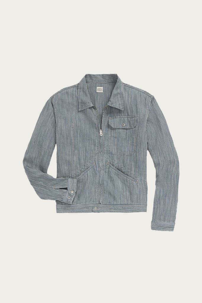 RRL - Striped Cotton Linen Jacket - Indigo - Canoe Club