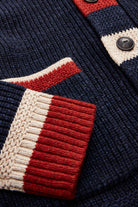 RRL - Striped-Trim Cotton-Wool Cardigan - Dark Indigo Multi - Canoe Club