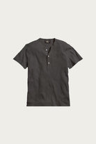RRL - Waffle Knit Shortsleeve Henley Shirt - Black - Canoe Club