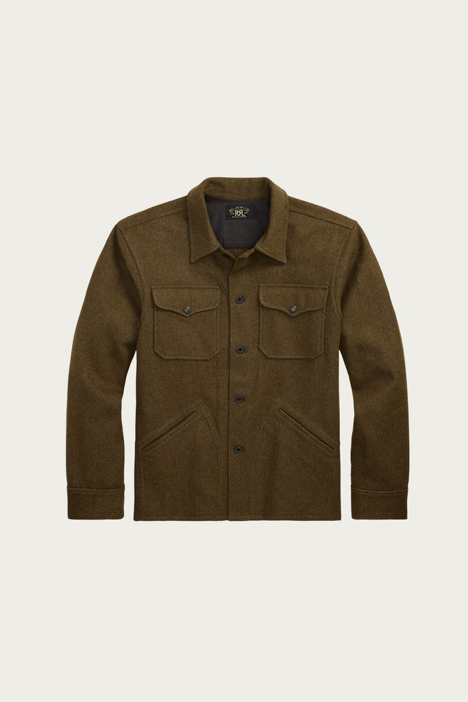 RRL - Wool-Blend Overshirt - Olive - Canoe Club