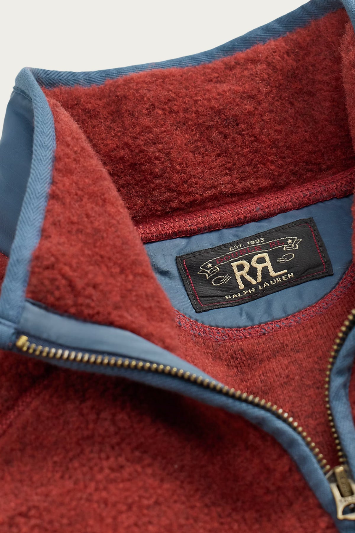 RRL - Wool-Blend Pile Fleece Jacket - Red Heather - Canoe Club