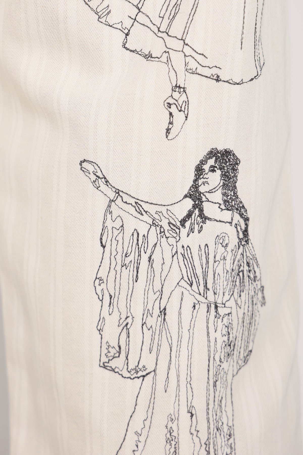 Samuel Zelig - Ticking Stripe Pant - Ballet Embroidery - Canoe Club