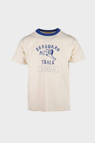 Samuel Zelig - Track Tee - Natural/Blue - Canoe Club