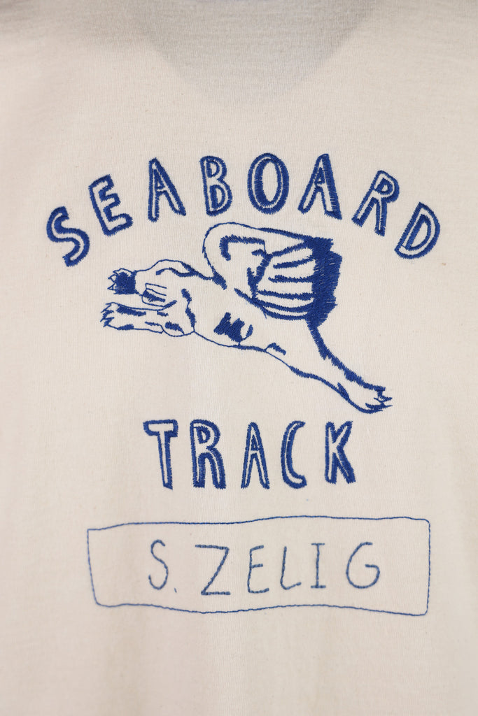 Samuel Zelig - Track Tee - Natural/Blue - Canoe Club