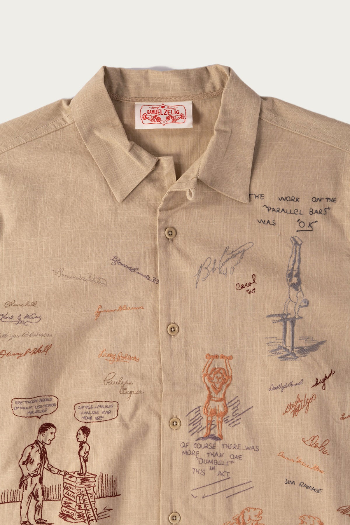Samuel Zelig - Yearbook Camp Shirt - Khaki/Grey - Canoe Club