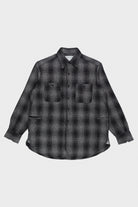 Sassafras - Heavy Flannel Gardening at Night Shirt - Black Check - Canoe Club