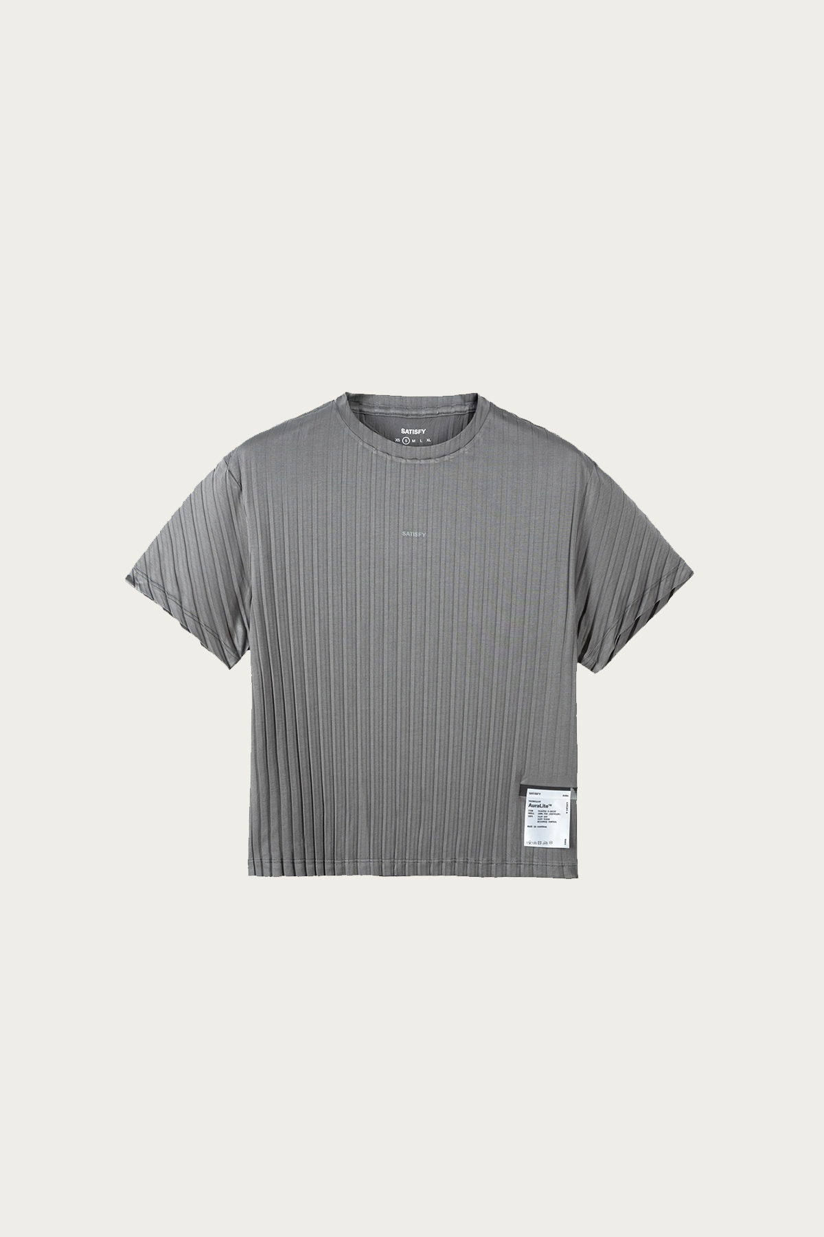 Satisfy Running - Auralite Pleated T-Shirt - Granite Grey - Canoe Club