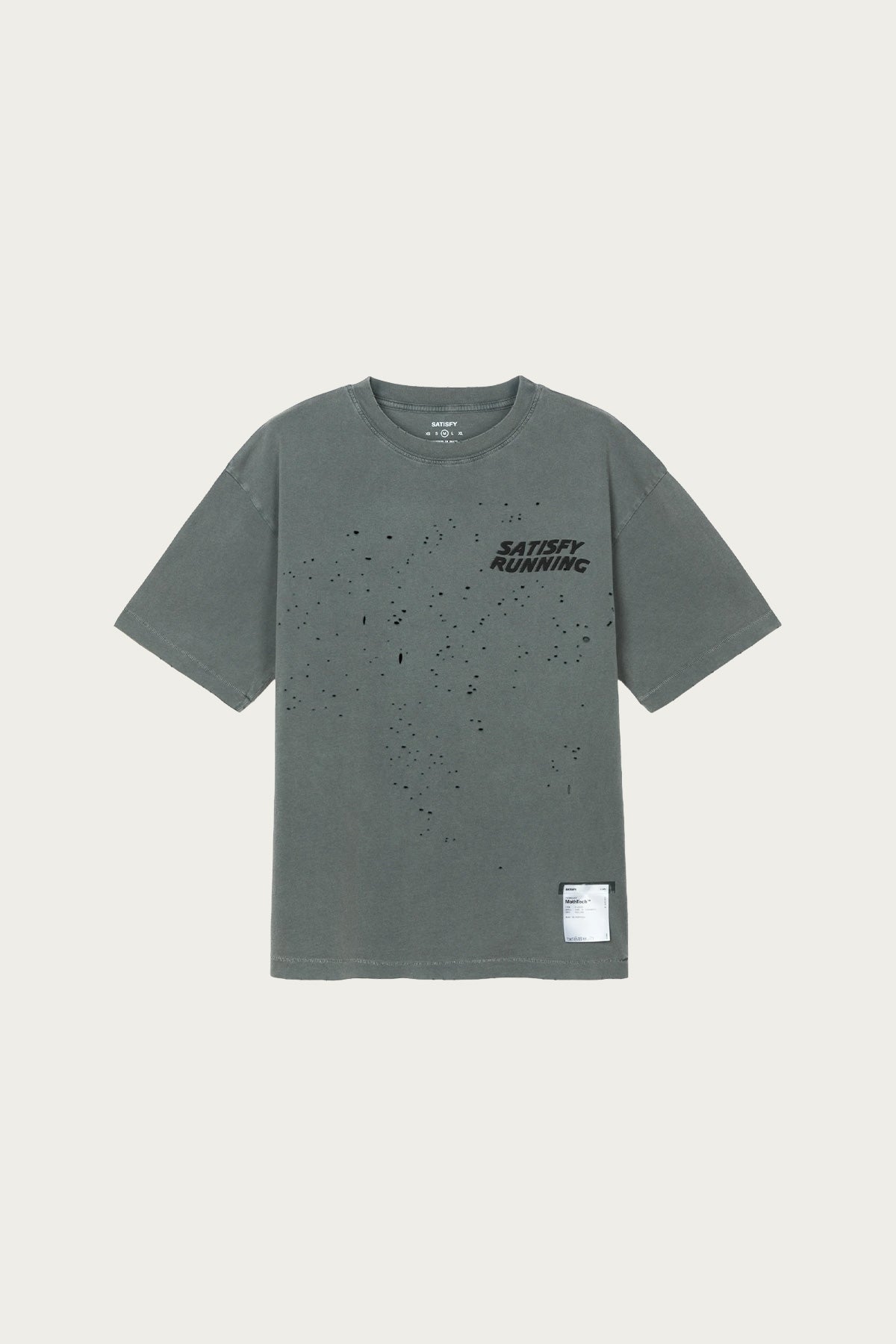 Satisfy Running - Mothtech T-Shirt - Faded Black (Logo) - Canoe Club
