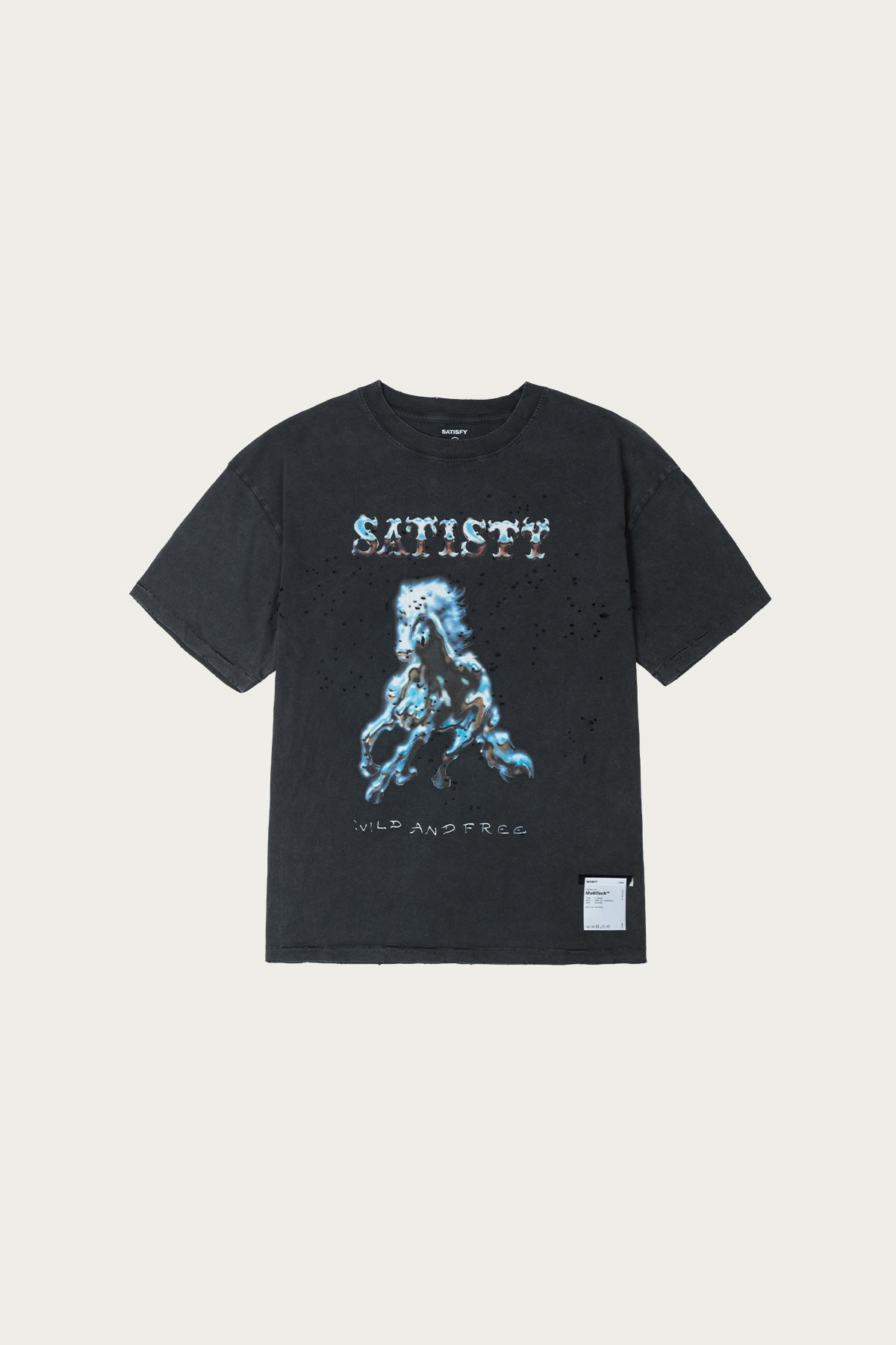 Satisfy Running - Mothtech T-Shirt - Aged Black (Wild and Free) - Canoe Club