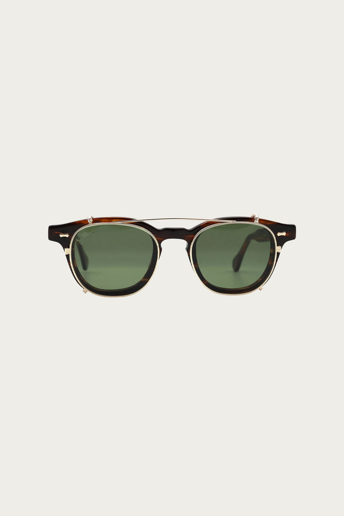 Shady Character Eyewear - James Dean Clip Set - Arnie - Indiana Brown/Green Clip - Canoe Club