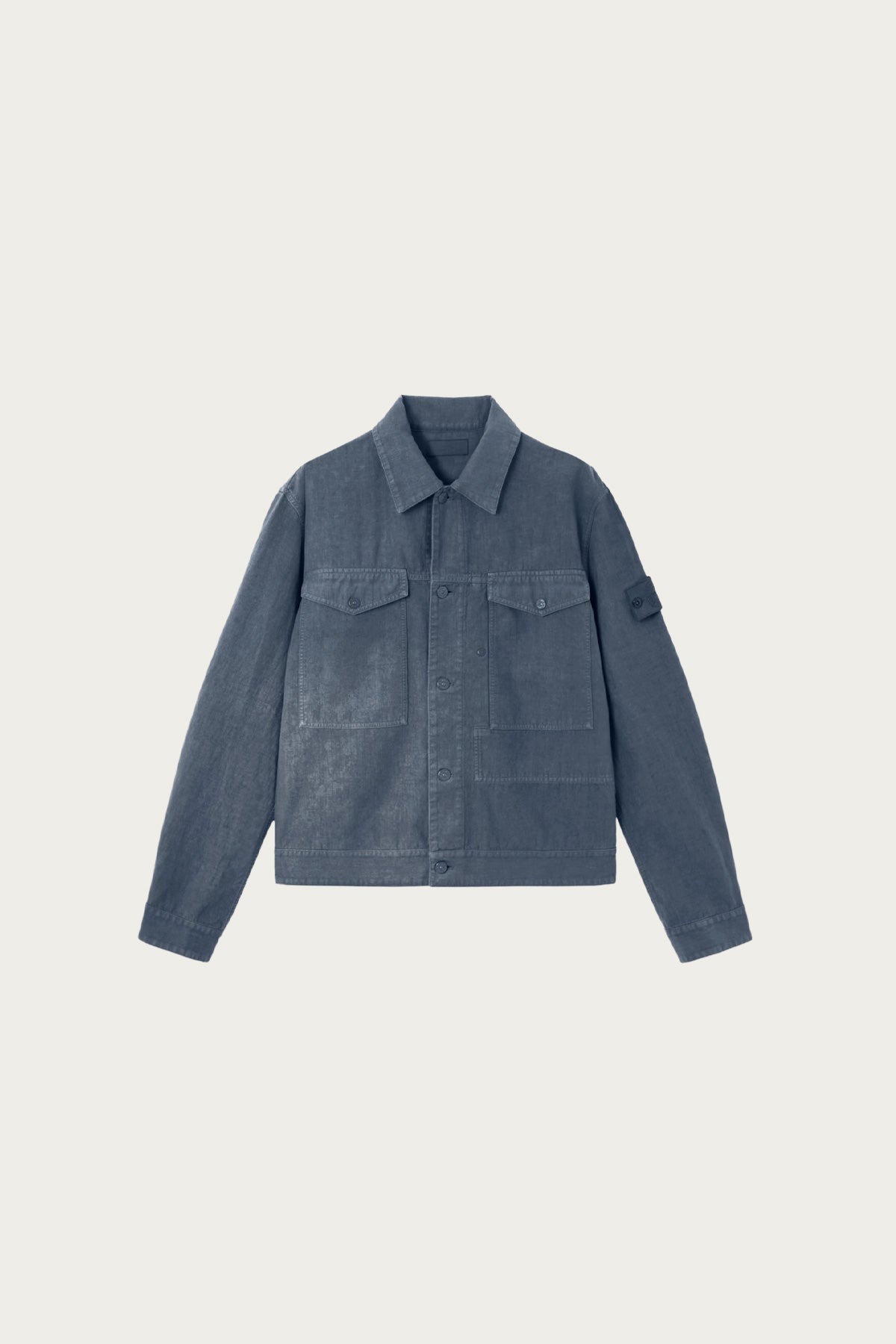 Stone Island - Bonded Linen Coach Jacket - Slate Blue - Canoe Club
