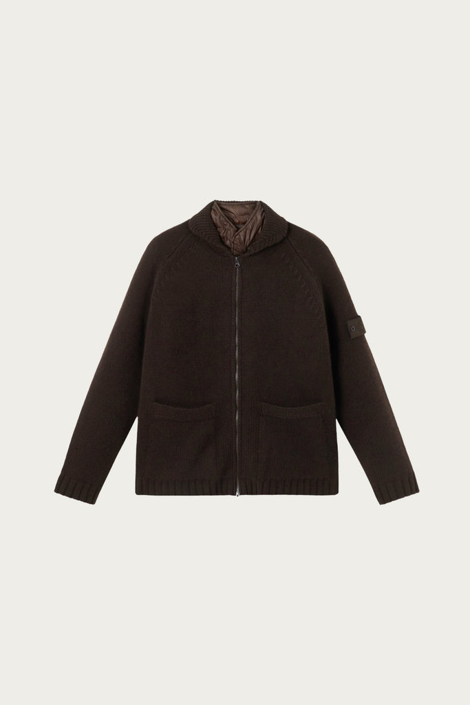 Stone Island - Cashmere President's Knit w/ Detachable Padded Lining - Dark Brown - Canoe Club