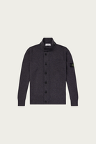 Stone Island - Lambswool Zip-Up Jumper - Melange Lead - Canoe Club